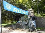 Raising the Rotary banner at Eastnor